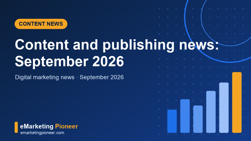 Content marketing news September 2026 graphic showing publisher traffic falling as AI crawlers rise
